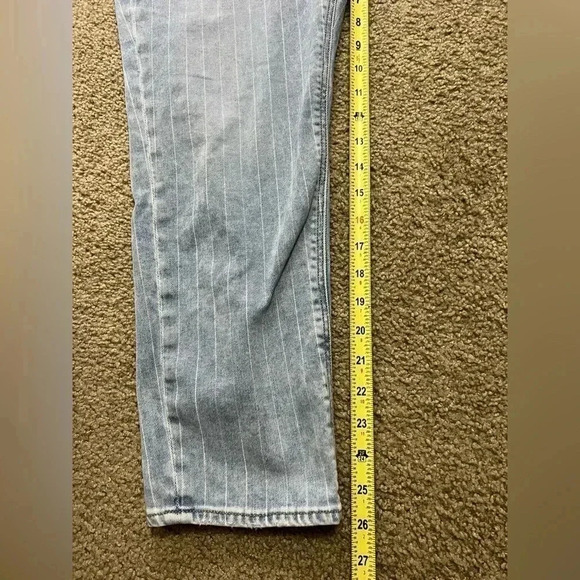 AMERICAN EAGLE Retro Y2k 90’s Striped HIGH WAIST MOM JEANS Baggy Size 8 - Picture 7 of 9